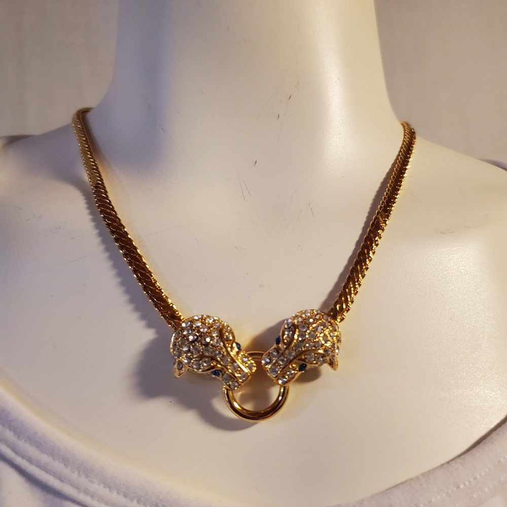 Vintage Panther Necklace &‎ Earings